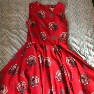 Red/pink floral dress